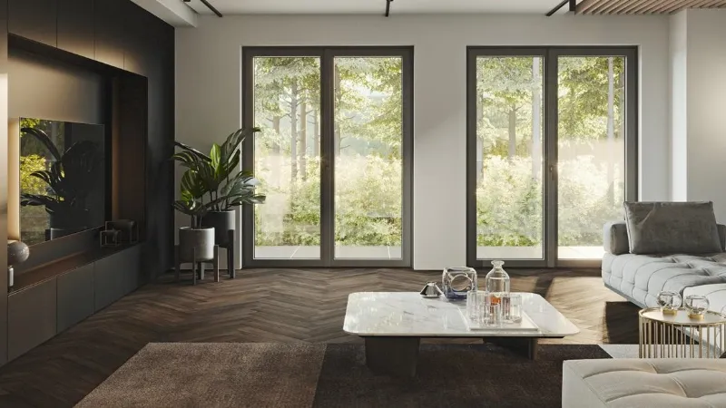 La finestra in PVC Ravia PRO può essere personalizzata con pellicole di tanti colori caldi effetto legno