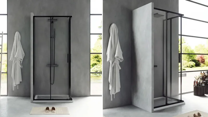 Exagonshop, box doccia con profili in nero opaco