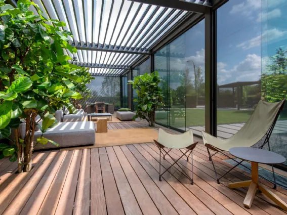 Serra bioclimatica realizzata da Studio Frassinago18 in collaborazione con Ferretti Impianti