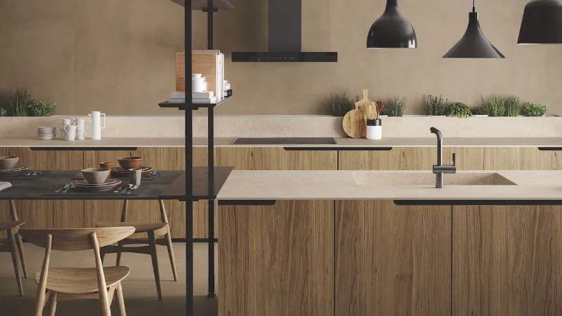 Atlas Plan, lastra di grandi dimensioni in gres porcellanato effetto cemento avorio Boost Stone Ivory