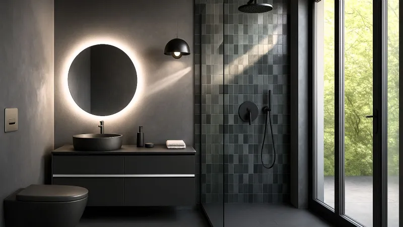 Specchiera retroilluminata nel bagno Total Black