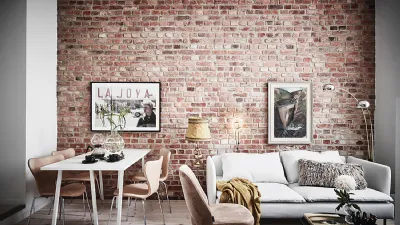 parete di mattoni a vista