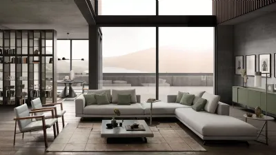 Perfetto per un openspace il divano componibile San Marino di Presotto