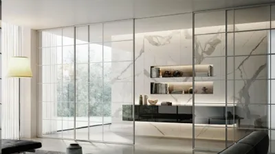 Sistemi di design in vetro e alluminio Plana di Bertolotto Porte