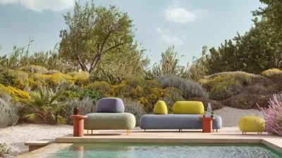 Buddy Oasi di Pedrali ha rivestimento impermeabile e sfoderabile