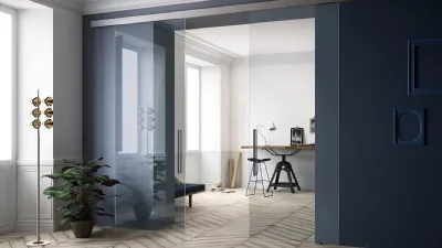 Porta scorrevole a vetrata